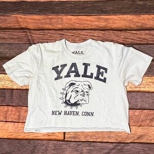 Yale Bulldogs Ivy League Crop Top Belly Shirt Women's Graphic T-Shirt